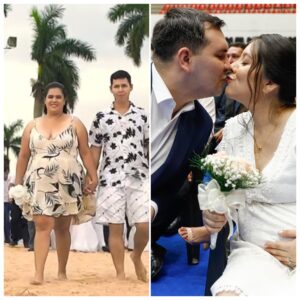 Boda comunitaria en la playa y en la Secretaría de Deportes para sellar el amor
