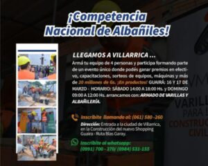 ¡Competencia de albañiles llega a Villarrica!