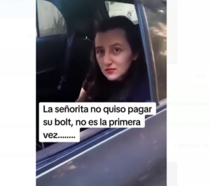 (VIDEO). Un conductor de Bolt escrachó a una pasajera por no pagar su viaje