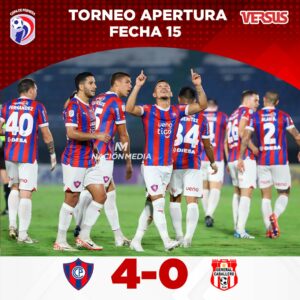 Cerro Porteño golea y se acerca hina al lider del Apertura