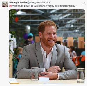 Buckingham aclara lío de la foto con la que felicitaron al príncipe Harry por su cumple 40