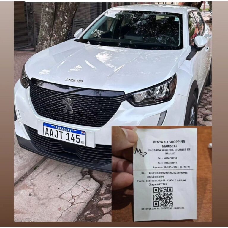 Denuncian robo de vehículo en conocido shopping aún teniendo que entregar ticket de salida