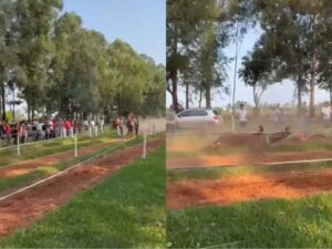 (VIDEO). Grave accidente en una carrera clandé de caballos