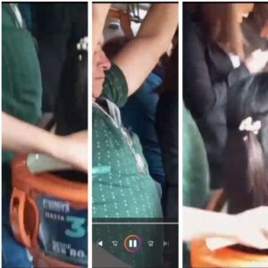 (Video) Pillan infraganti a un tipo depravado y lo rajan del bus