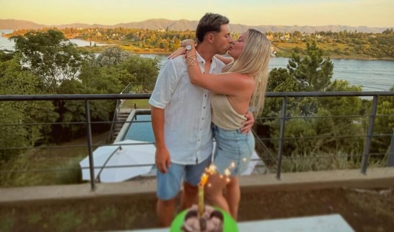 Dahiana Bresanovich le sorprendió a Blas Riveros con un romántico brindis por su cumple