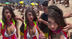 (VIDEO) ¡Laurys Dyva tuvo un “accidente” en las playas de Brasil!