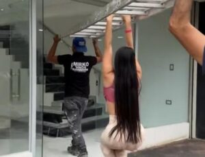 ¡Mañamína! Laurys Dyva levantando el espíritu a sus albañiles