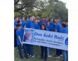 (VIDEO). Arrancó el primer homenaje a Koki Ruiz con cantos del grupo de estacioneros 19 de Marzo de Luque