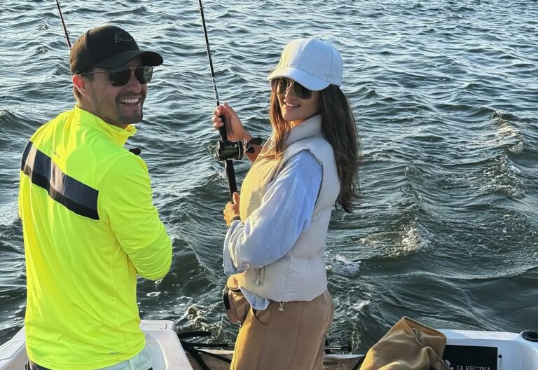 Leryn Franco se fue de pesca y a la hora de buscar un baño, la naturaleza aportó lo suyo