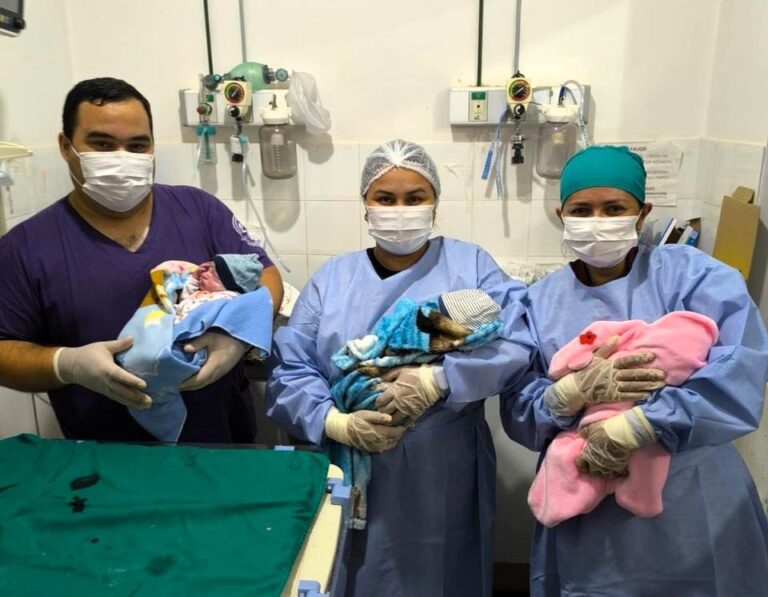 ¡Tres voi de una! Nacieron trillizos en Santa Rosa del Aguaray