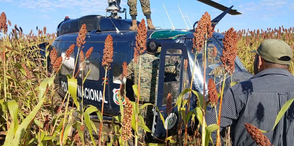 Helicóptero de la policía cayó en una estancia