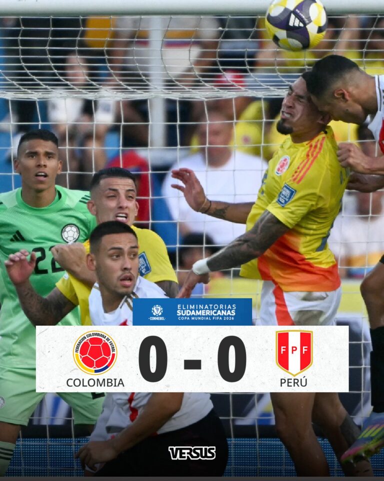 Colombia iguala con Perú y no despega rumbo al Mundial de 2026