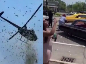 (VIDEO). Un hombre repartió miles de dólares como su último deseo