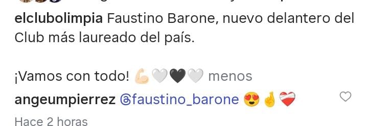 Barone fue anunciado como nuevo refuerzo de Olimpia y su doña ya marcó territorio de botineras paraguayas
