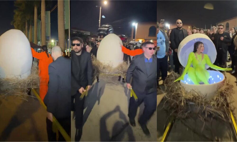 (VIDEO) ¡Laurys Dyva llegó dentro de un huevo a la Expo!