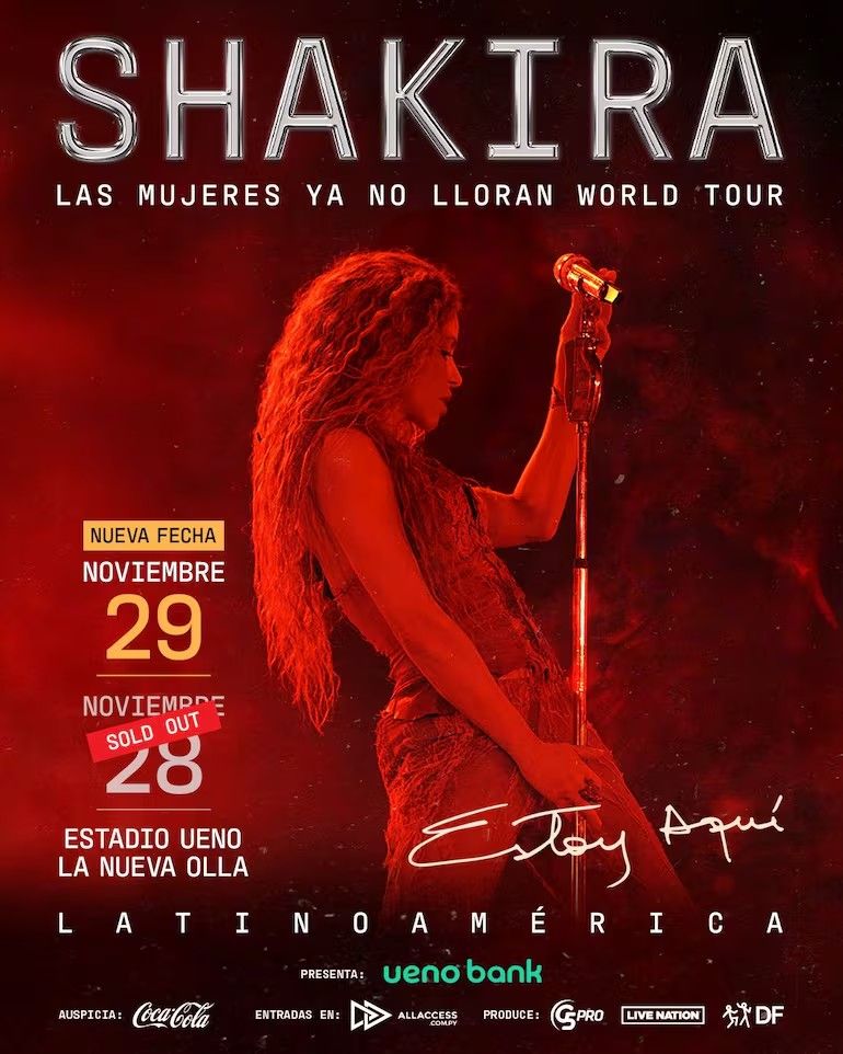 ¡Shakira anunció un segundo show en Paraguay!