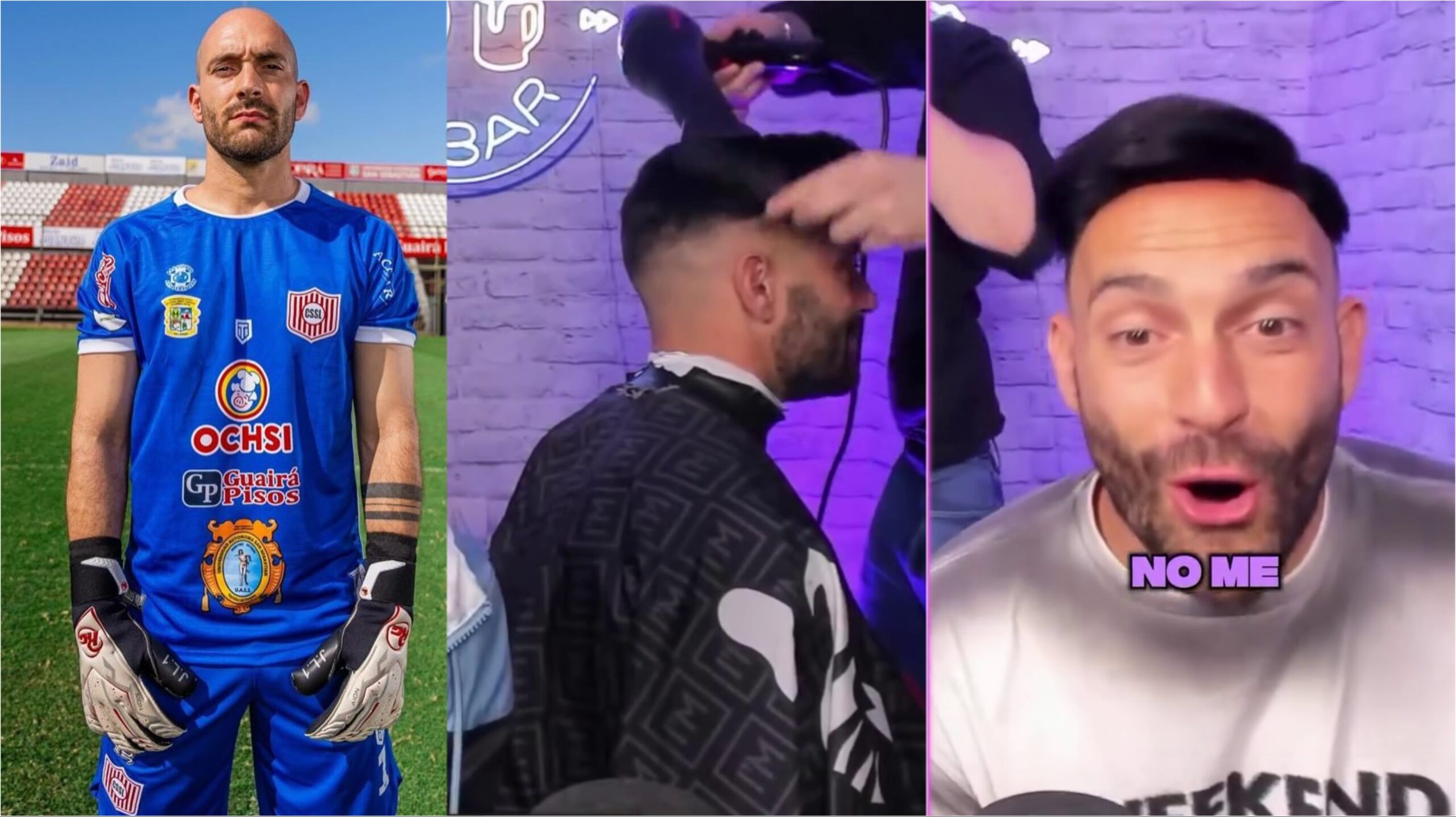 (VIDEO) ¡Qué cambio de look! ¡Arquero apareció con cabello!