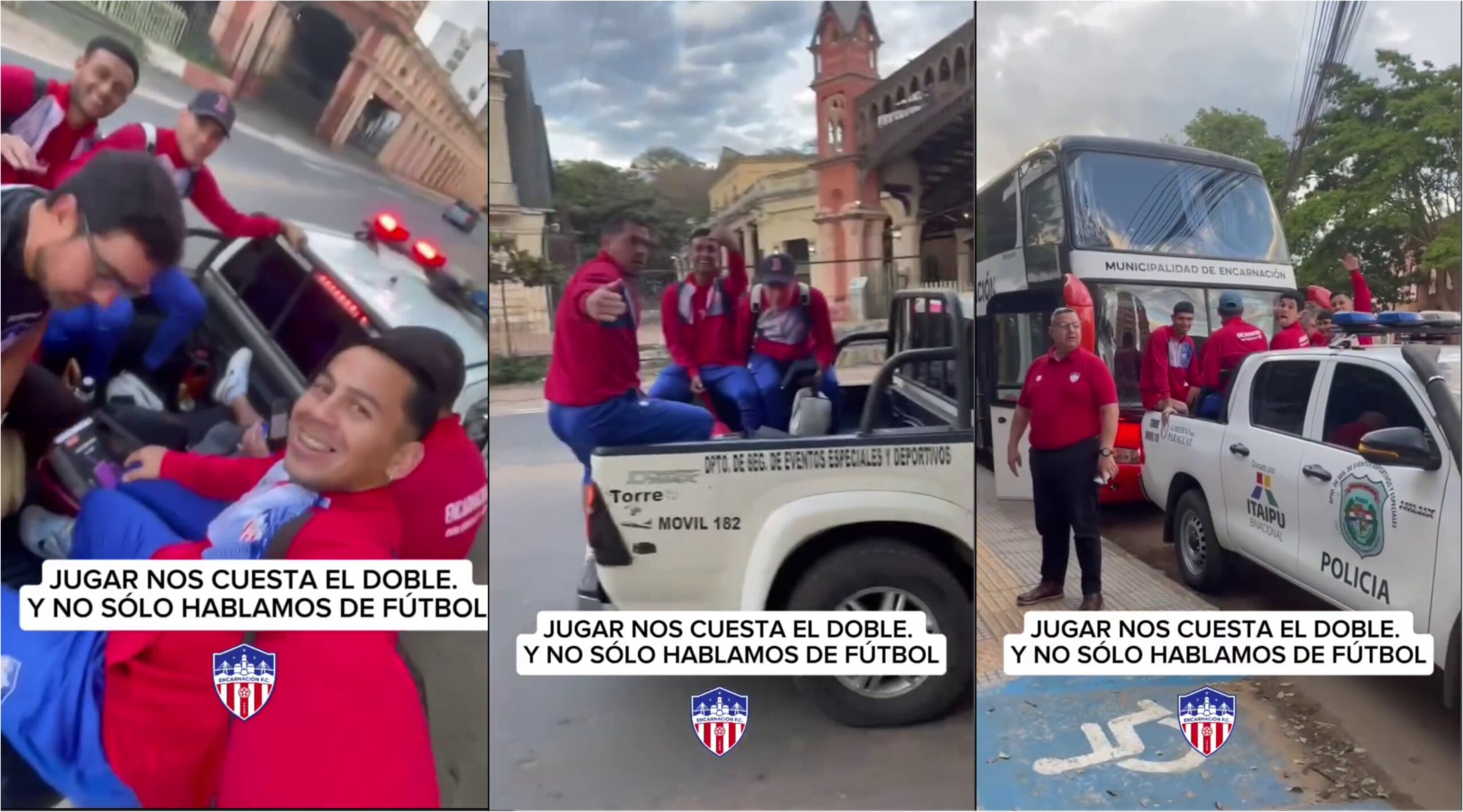(VIDEO) ¡Peloteros llegaron en patrulleras para jugar un partido contra Resistencia!