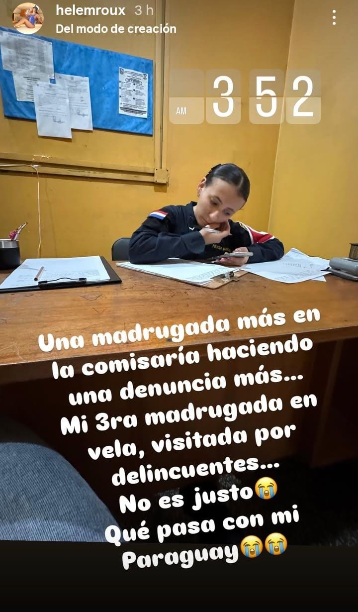 Helem Roux jeýma en la comisaría: “Qué pasa con mi Paraguay”
