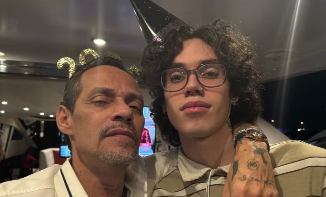 ¡El hijo de Marc Anthony apareció con nuevo look y es el clon de su papá!
