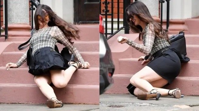 (VIDEO) ¡Actriz sufrió una váira caída por las escaleras!