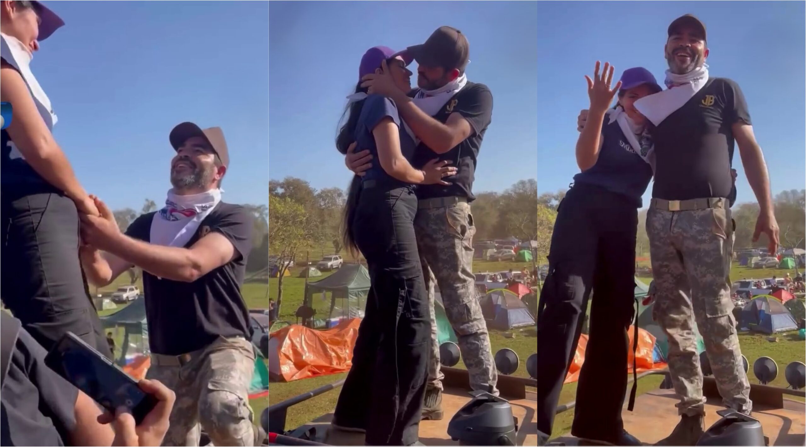 (VIDEO) ¡Ja’uta la sopa! En medio del rally, ¡una pareja se comprometió!