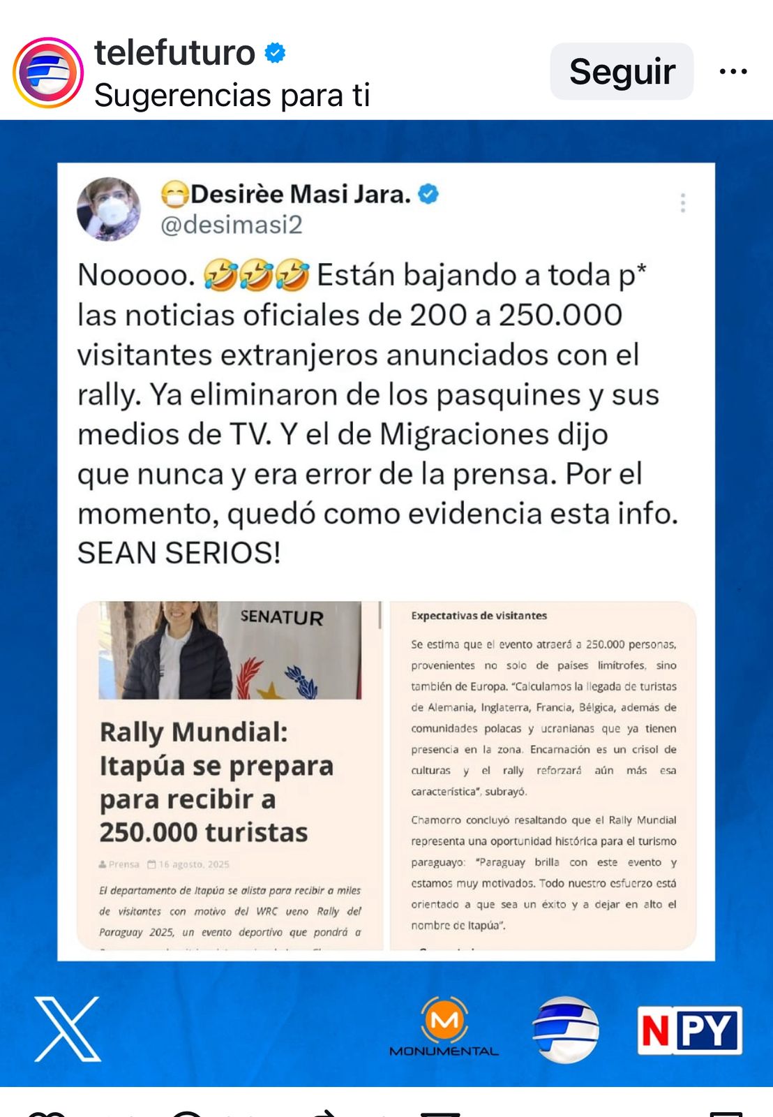 Escrache total de loperro contra Telefuturo y Desirée Masi por mala onda