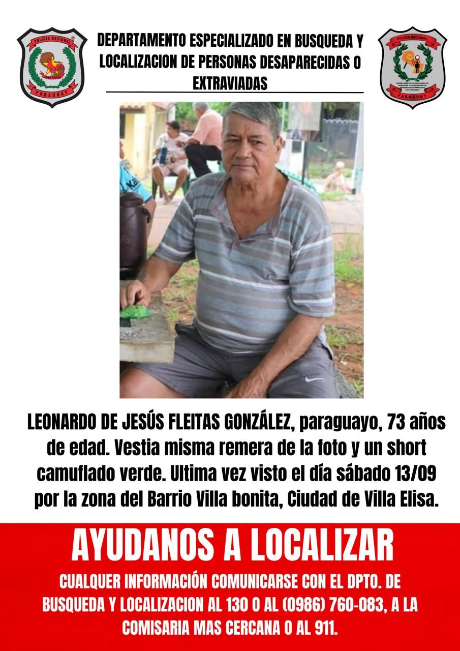 Buscan a adulto mayor desaparecido