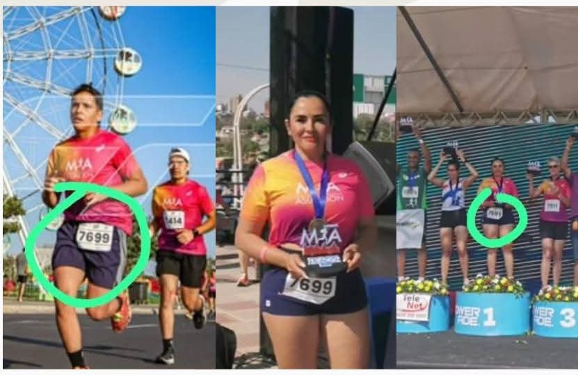 ¡Ñemoti! ¡Corredora hizo podio con trampa y le pillaron: Un hombre corrió en su lugar!