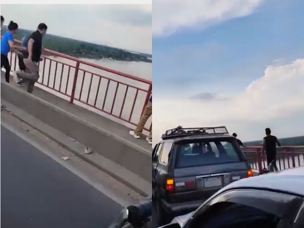 (VIDEO). Conmoción en Puente Remanso con un hombre que terminó lanzándose al río