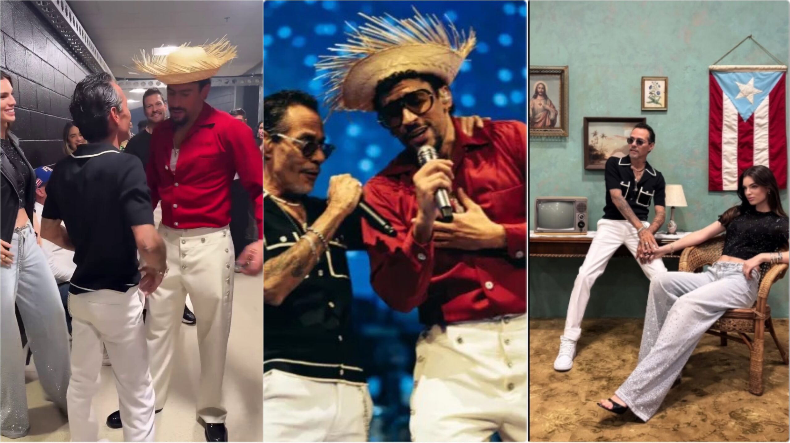 (VIDEO) ¡Nadia Ferreira y Marc Anthony, invitados de lujo al concierto de Bad Bunny!