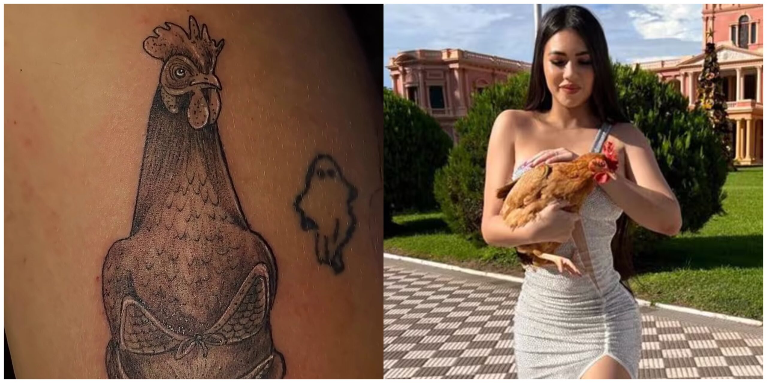 (VIDEO) ¡Fan se tatuó a la gallina de Laurys Dyva!
