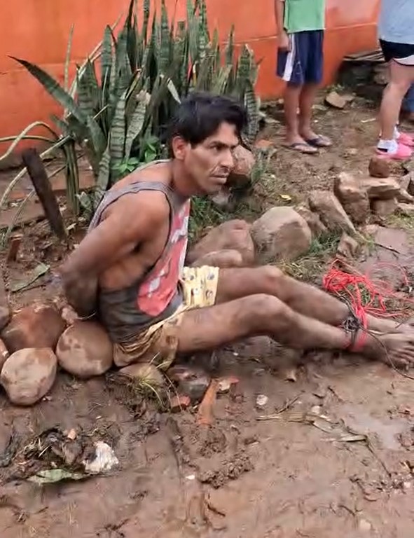 Vecinos redujeron y ataron de pies y manos a presunto ladrón