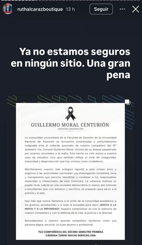 ¡Ruth Alcaraz se manifestó por la mu3rt3 del milico frente a su facu!