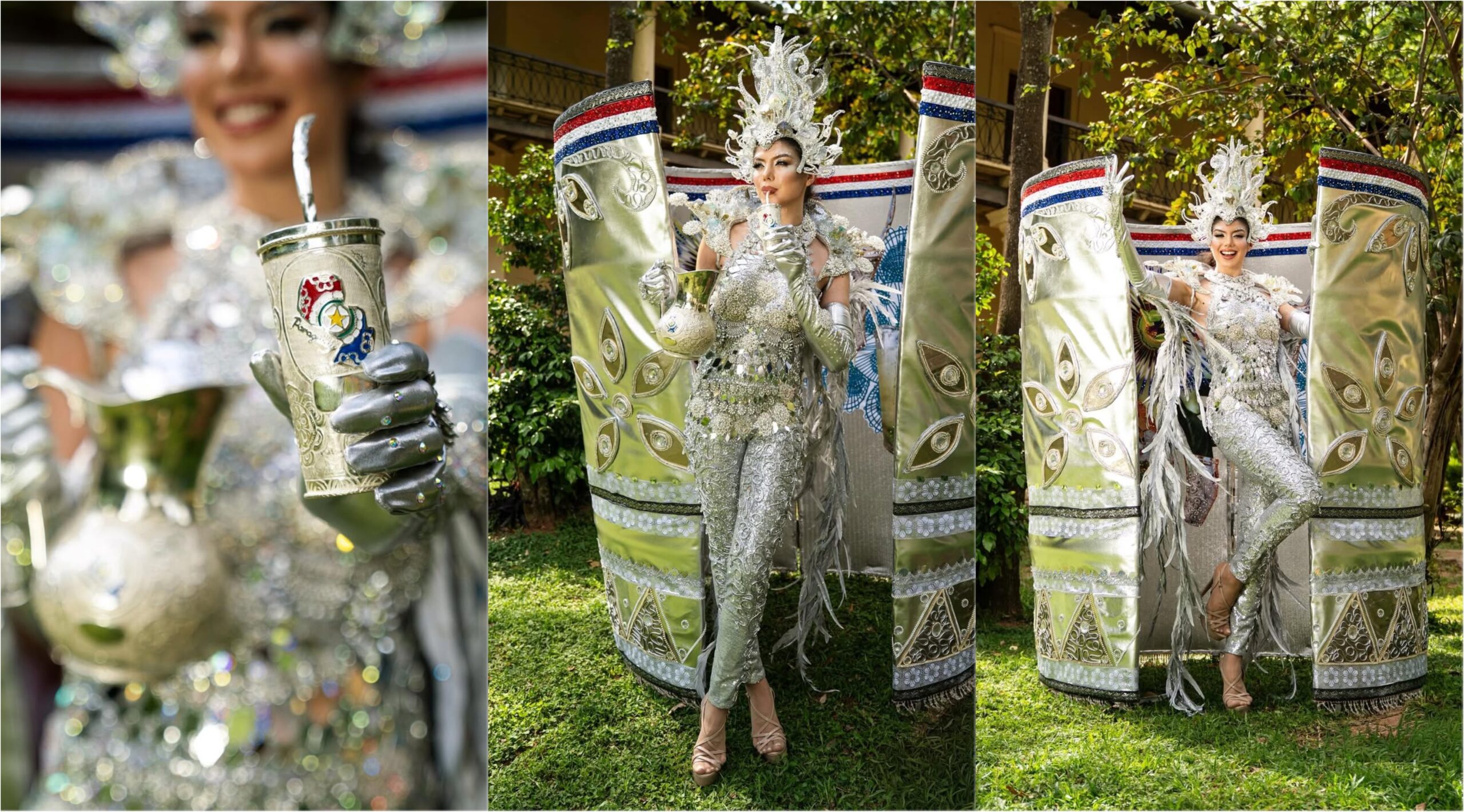(GALERÍA) ¡Ñande Miss Grand se vistió de tereré gigante para su competencia de traje típico!