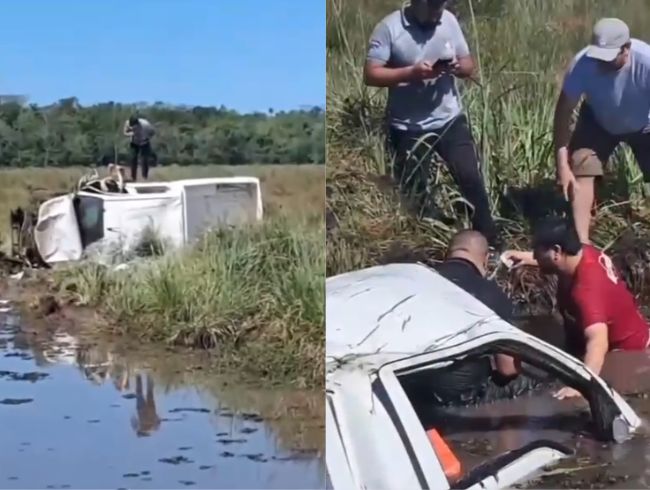 (VIDEO). Violento choque sobre la Ruta 3, cercanías de la ciudad de 25 de Diciembre