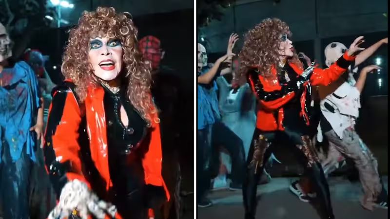 (VIDEO) No es inteligencia artificial: La Tigresa del Oriente recibe Halloween con su versión de Thriller