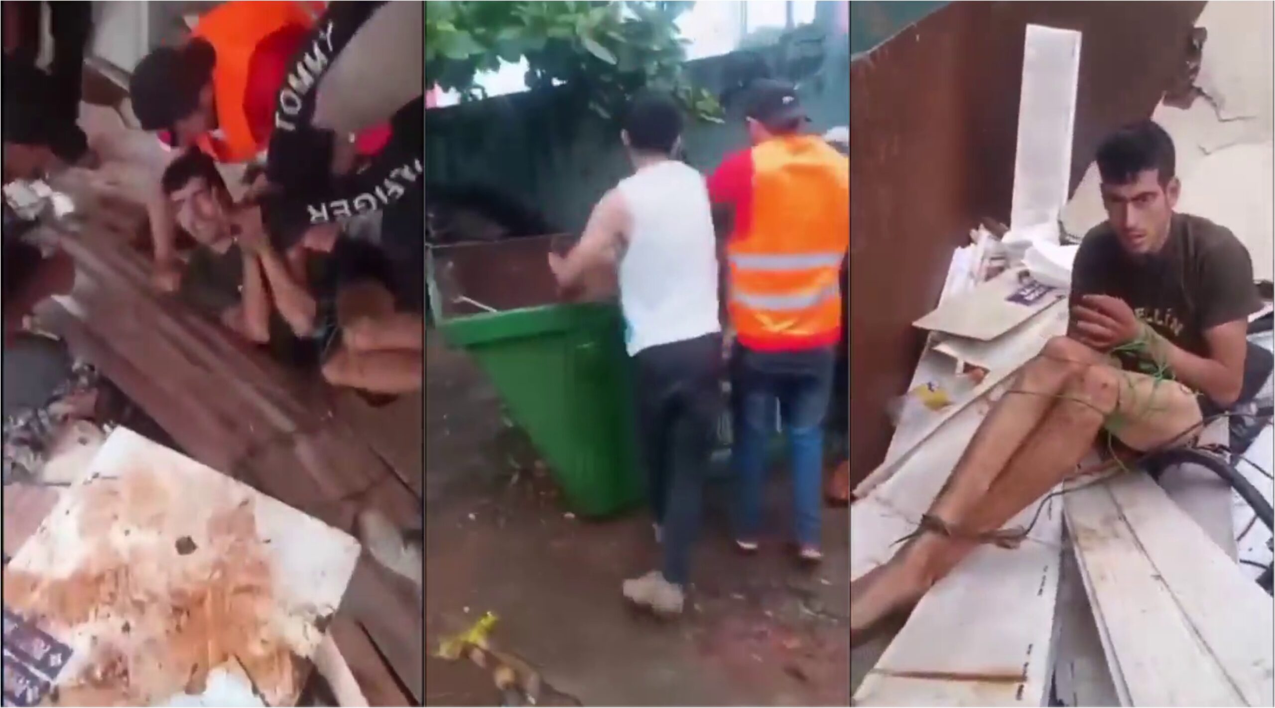 (VIDEO) ¡Atraparon a supuesto mondaha y lo tiraron al basurero!