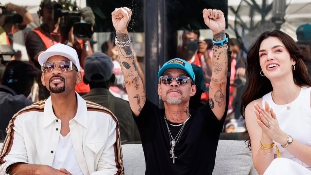 (VIDEO) ¡Nadia Ferreira y Marc Anthony a los besos frente a Will Smith y Rafa Nadal!