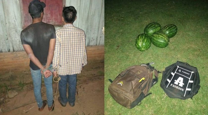 ¡Ndera! Fueron apresados robando sandias