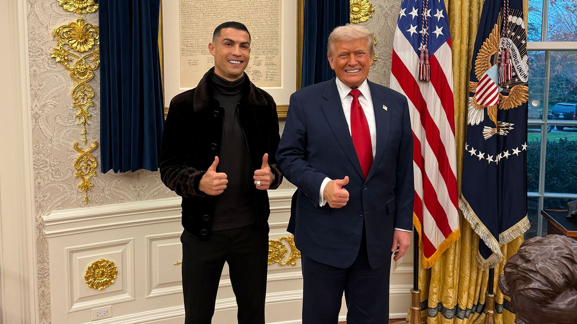 ¡Apénami! ¡Cristiano Ronaldo cenó con Donald Trump en la Casa Blanca!