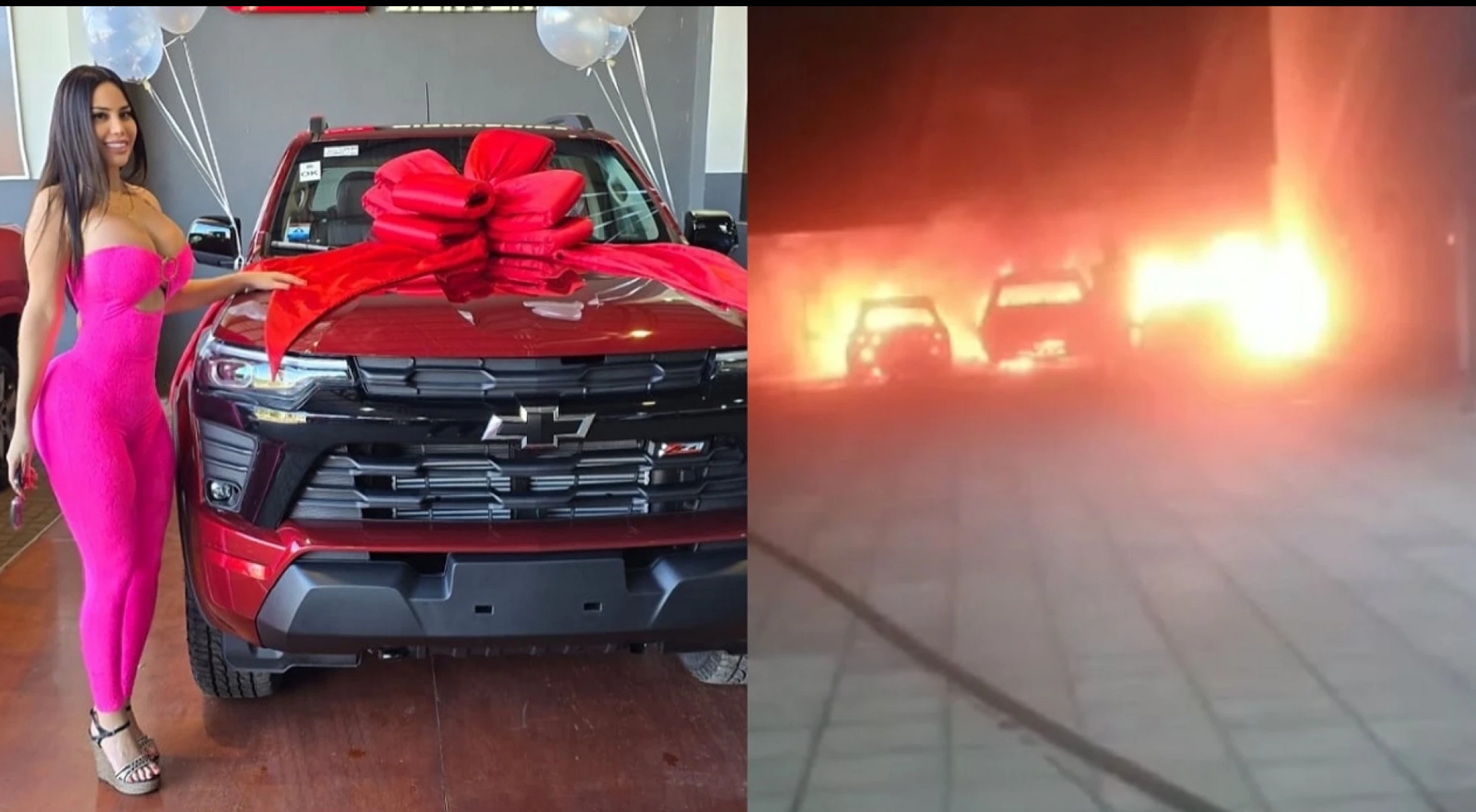 ¡Flor Maldonado cree que una exmodelo mandó quemar su camioneta!