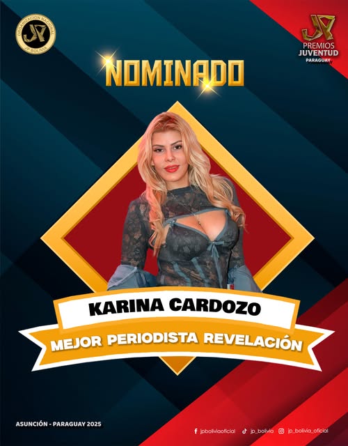 Karina Cardozo, nominada como periodista revelación en Premios Juventud
