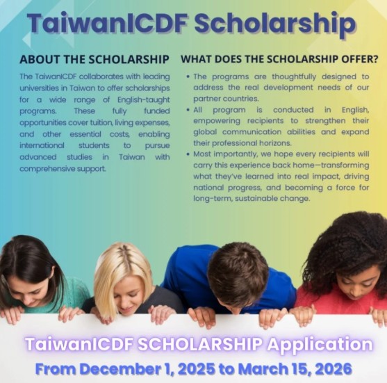 ¡Taiwán te espera! Abren las postulaciones para la beca TaiwanICDF 2025–2026
