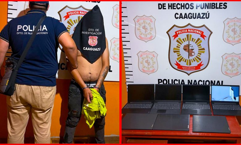 Detienen a ladrón de notebooks de una escuela de Caaguazú