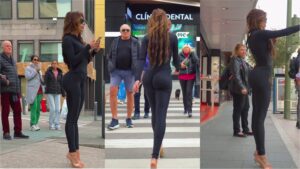 (VIDEO) ¡Modelo paraguaya robó miradas caminando por las calles de España!