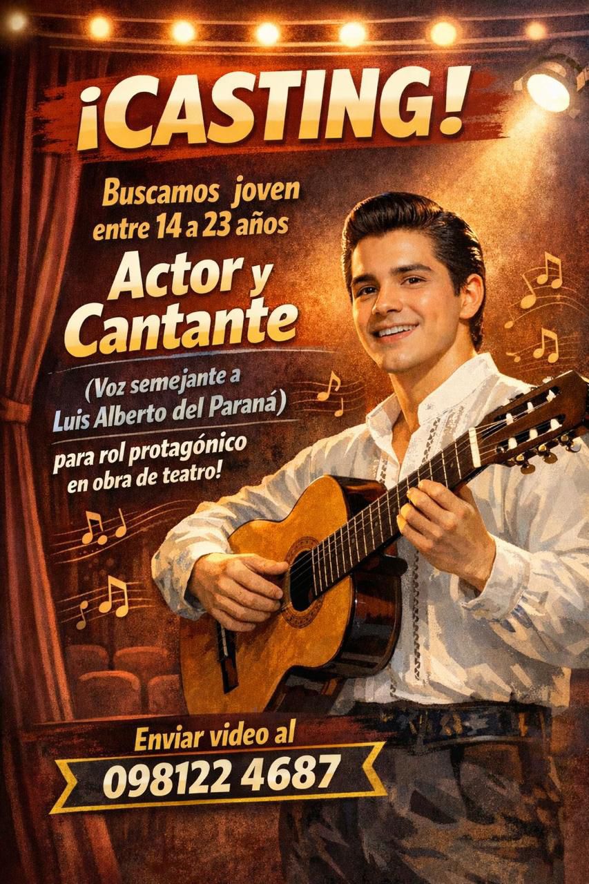 Buscan joven talento para protagonizar una obra musical sobre Luis Alberto del Paraná