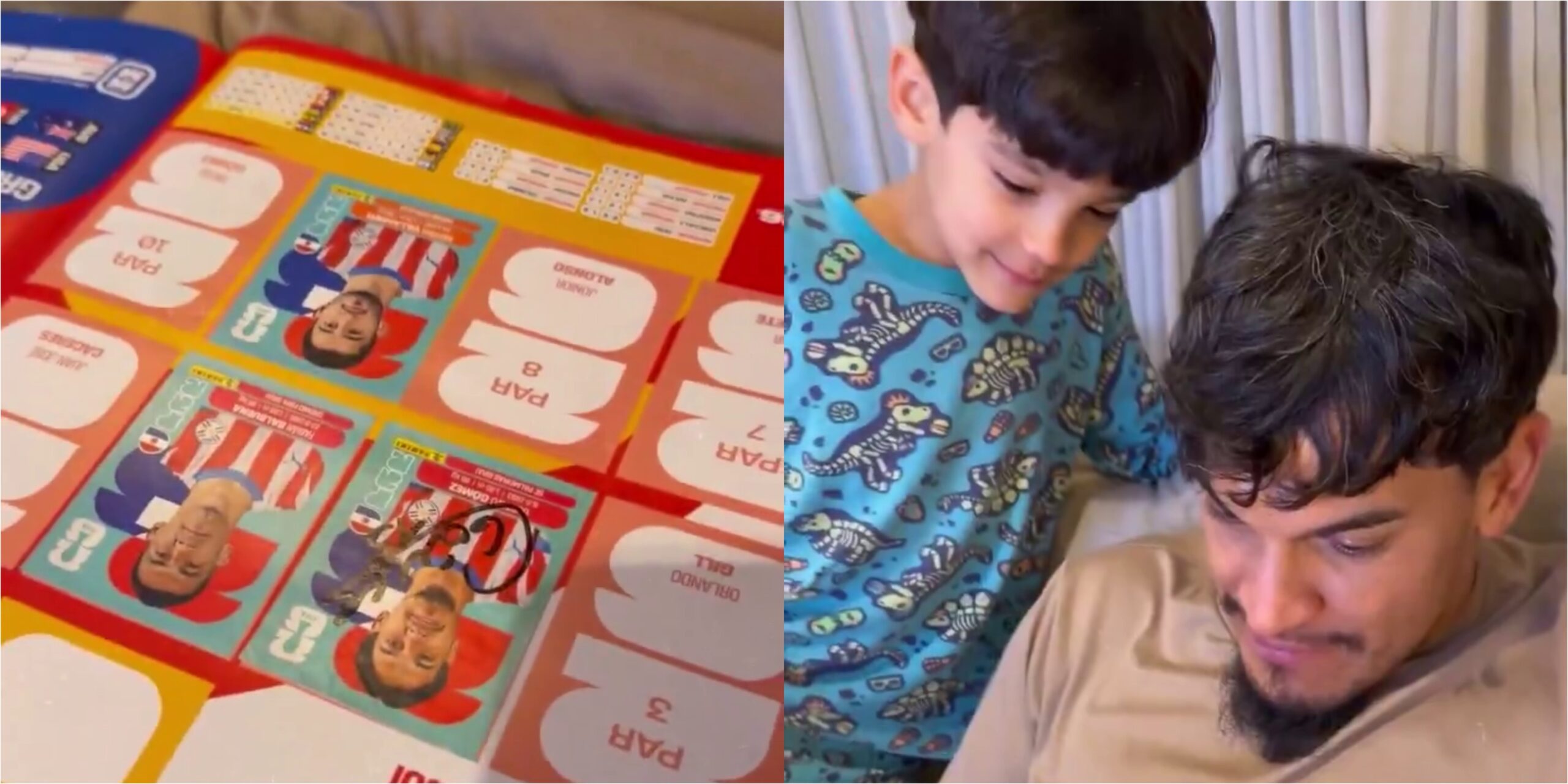 (VIDEO) ¡Invaluable! El capitán de la Albirroja firmó el álbum de figuritas de sus peques