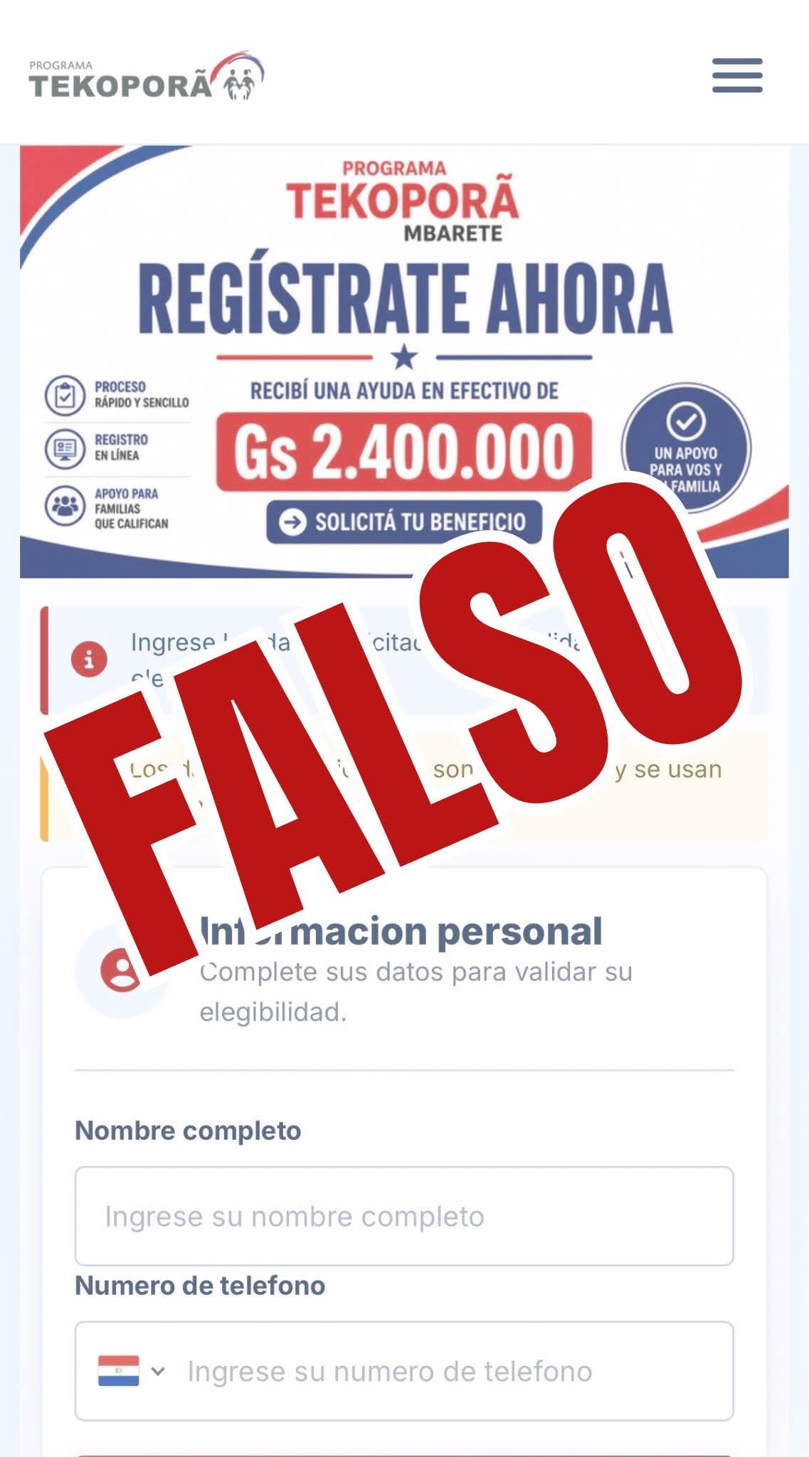 Alertan sobre estafas de programas sociales
