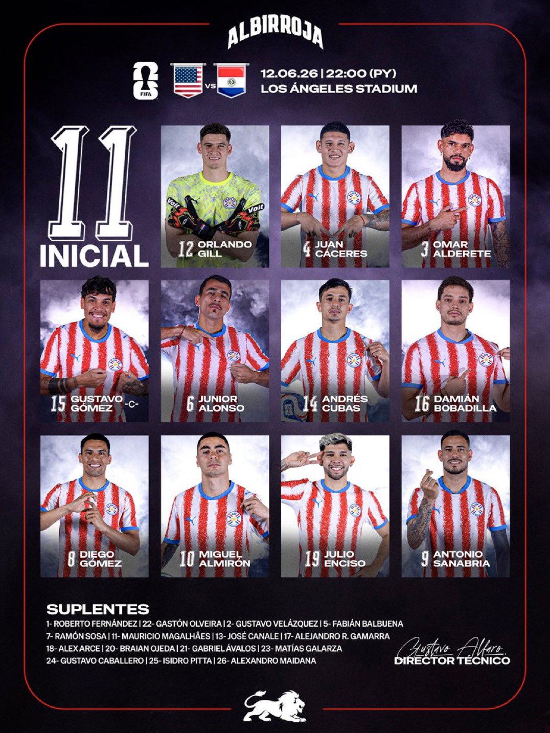 ¡Con Enciso de titular! Con estos jugadores debuta Paraguay en el Mundial